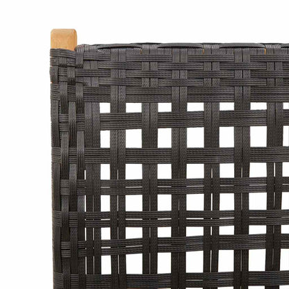 vidaXL Reclining Folding Chairs 4 pcs Black Poly Rattan and Solid Wood