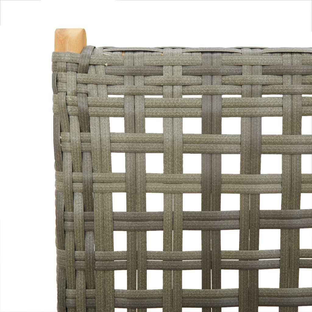 vidaXL Reclining Folding Chairs 4 pcs Grey Poly Rattan and Solid Wood