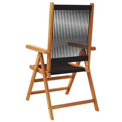 vidaXL Reclining Garden Chairs 8 pcs Black Solid Wood Acacia