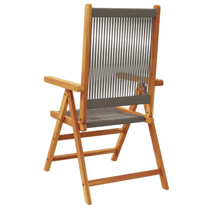 vidaXL Reclining Garden Chairs 8 pcs Grey Solid Wood Acacia