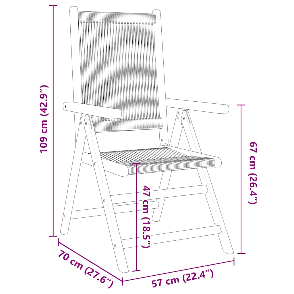 vidaXL Reclining Garden Chairs 4 pcs Beige Solid Wood Acacia