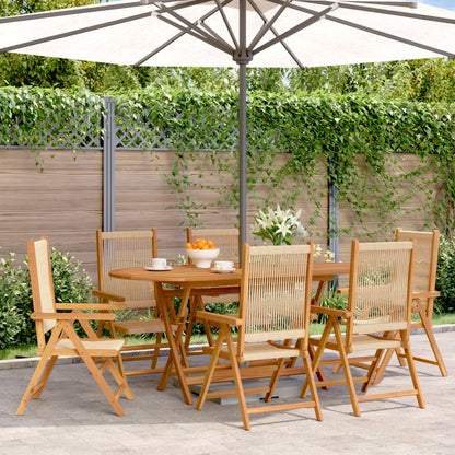 vidaXL Reclining Garden Chairs 6 pcs Beige Solid Wood Acacia