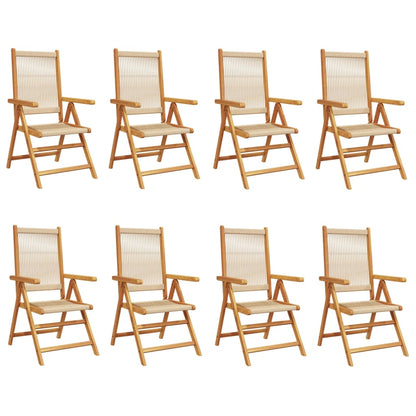 vidaXL Reclining Garden Chairs 8 pcs Beige Solid Wood Acacia