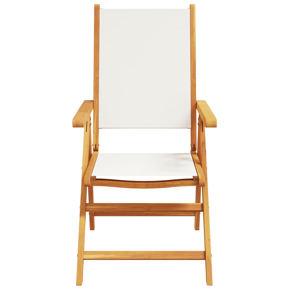 vidaXL Reclining Garden Chairs 4 pcs Cream White Fabric and Solid Wood