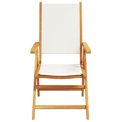 vidaXL Reclining Garden Chairs 4 pcs Cream White Fabric and Solid Wood