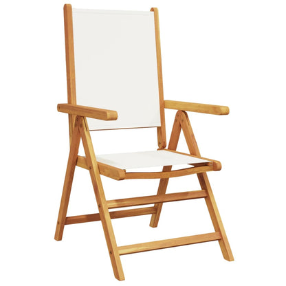 vidaXL Reclining Garden Chairs 6 pcs Cream White Fabric and Solid Wood