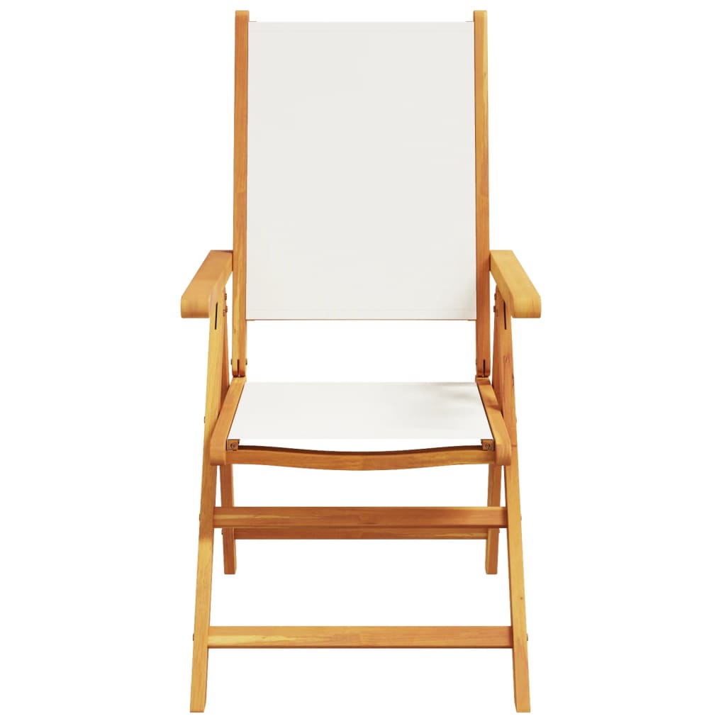 vidaXL Reclining Garden Chairs 6 pcs Cream White Fabric and Solid Wood