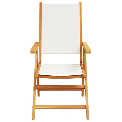 vidaXL Reclining Garden Chairs 6 pcs Cream White Fabric and Solid Wood