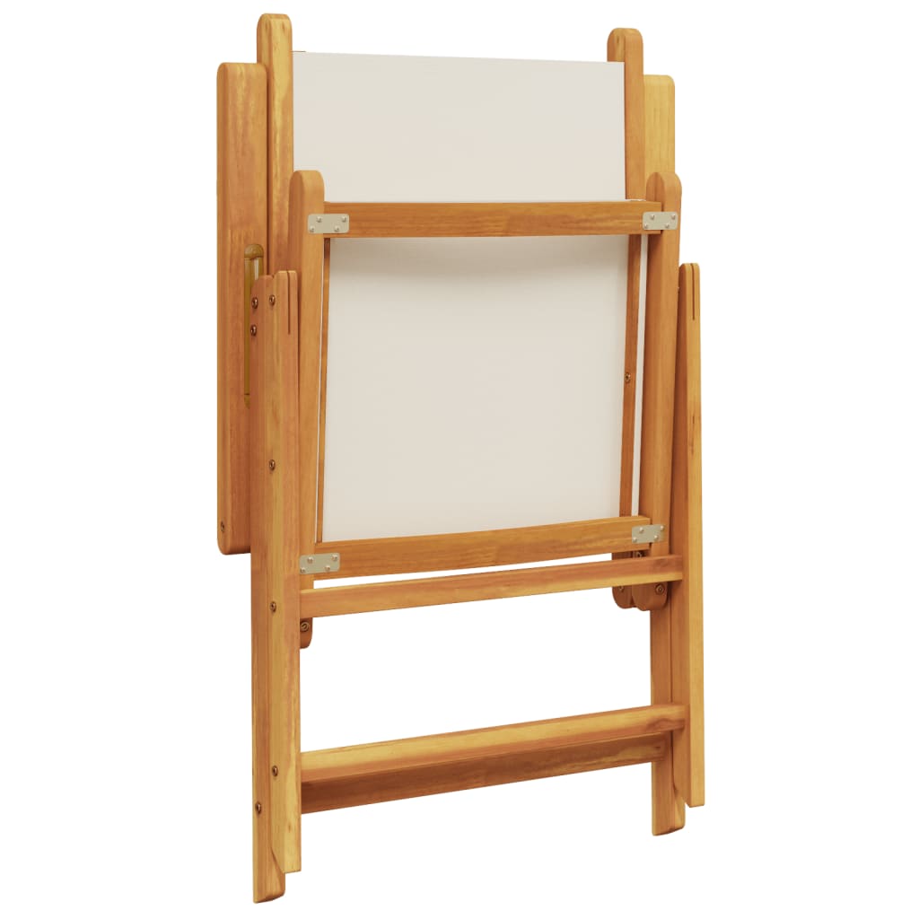 vidaXL Reclining Garden Chairs 6 pcs Cream White Fabric and Solid Wood