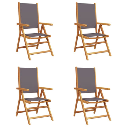 vidaXL Reclining Garden Chairs 4 pcs Anthracite Fabric and Solid Wood