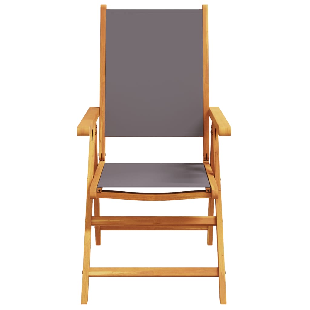 vidaXL Reclining Garden Chairs 4 pcs Anthracite Fabric and Solid Wood