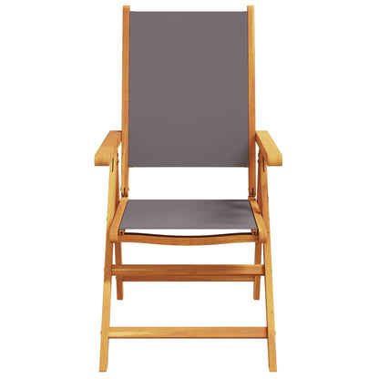 vidaXL Reclining Garden Chairs 4 pcs Anthracite Fabric and Solid Wood