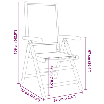 vidaXL Reclining Garden Chairs 4 pcs Anthracite Fabric and Solid Wood
