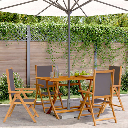 vidaXL Reclining Garden Chairs 4 pcs Anthracite Fabric and Solid Wood