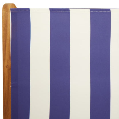 vidaXL Reclining Garden Chairs 8 pcs Blue and White Fabric and Solid Wood