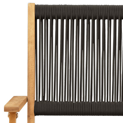 vidaXL Folding Garden Chairs 8 pcs Black Solid Wood Acacia