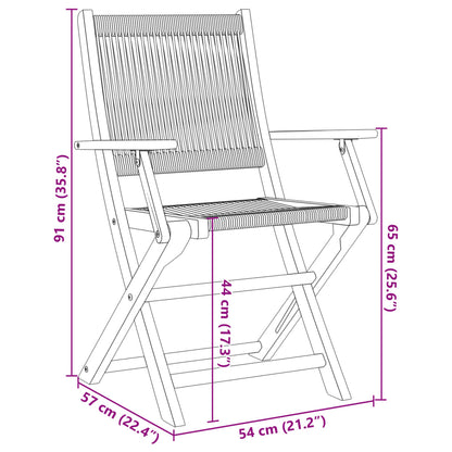 vidaXL Folding Garden Chairs 8 pcs Black Solid Wood Acacia