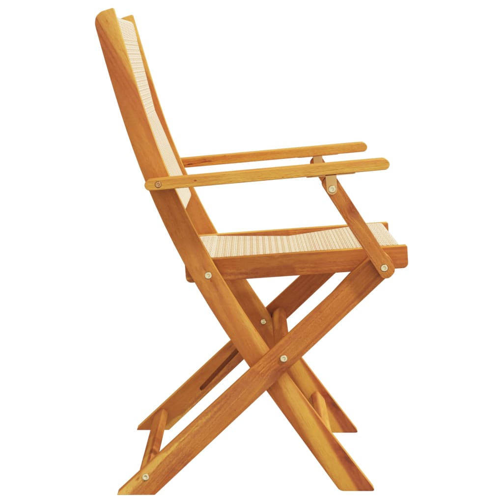 vidaXL Folding Garden Chairs 6 pcs Beige Solid Wood Acacia