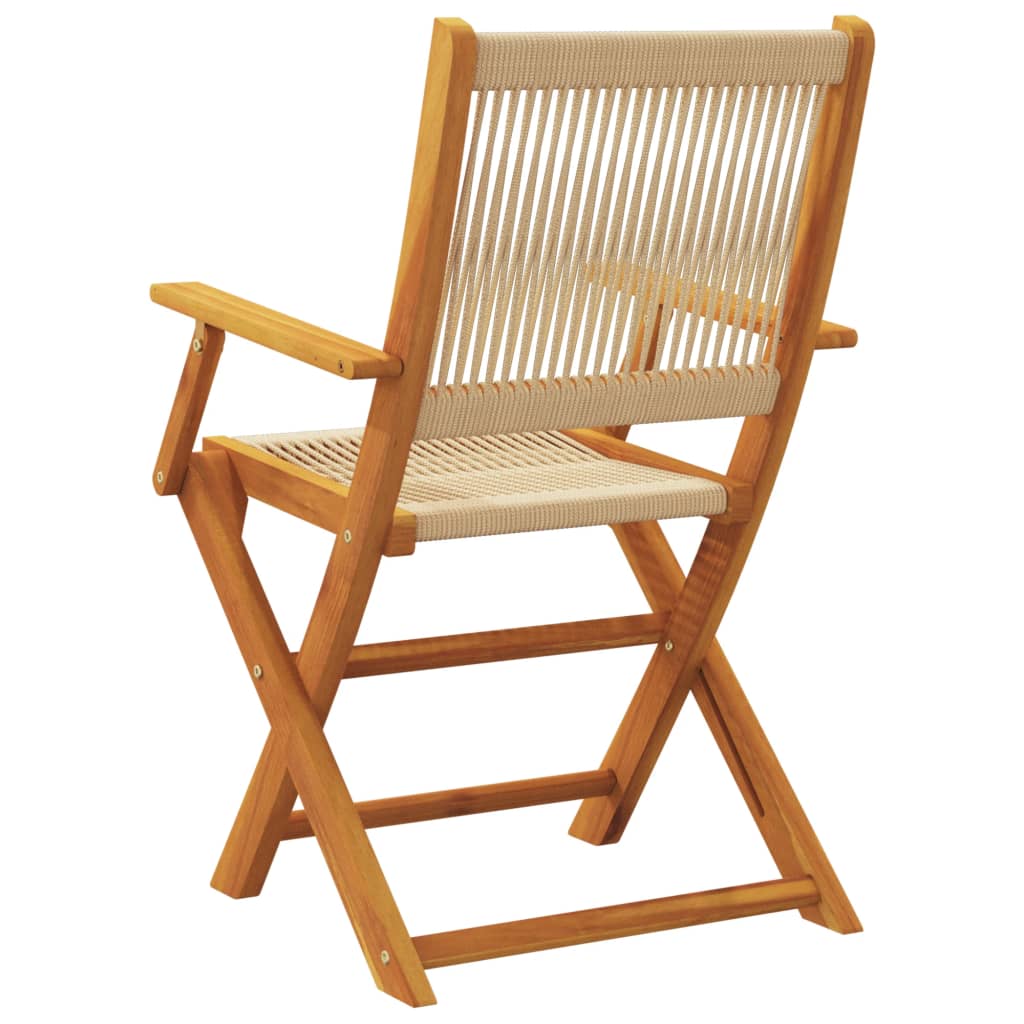 vidaXL Folding Garden Chairs 6 pcs Beige Solid Wood Acacia