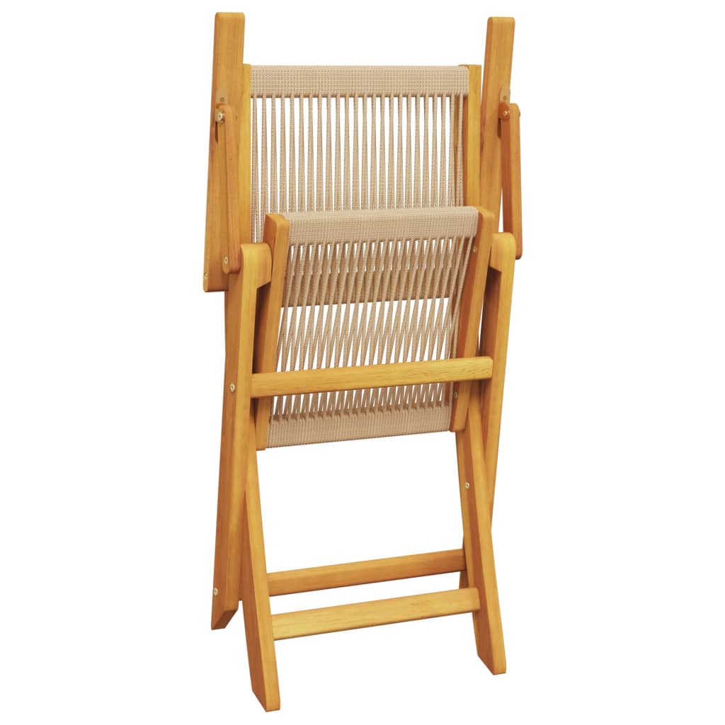 vidaXL Folding Garden Chairs 6 pcs Beige Solid Wood Acacia