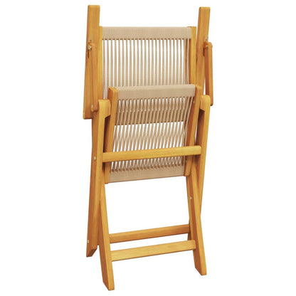 vidaXL Folding Garden Chairs 6 pcs Beige Solid Wood Acacia
