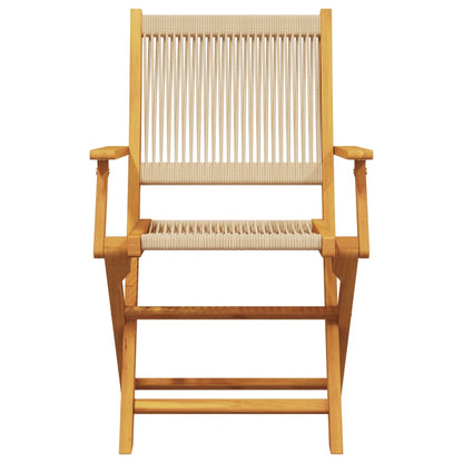 vidaXL Folding Garden Chairs 8 pcs Beige Solid Wood Acacia