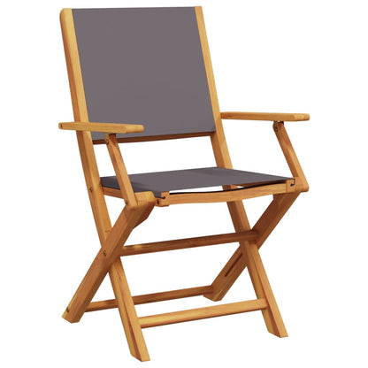 vidaXL Folding Garden Chairs 6 pcs Anthracite Fabric and Solid Wood