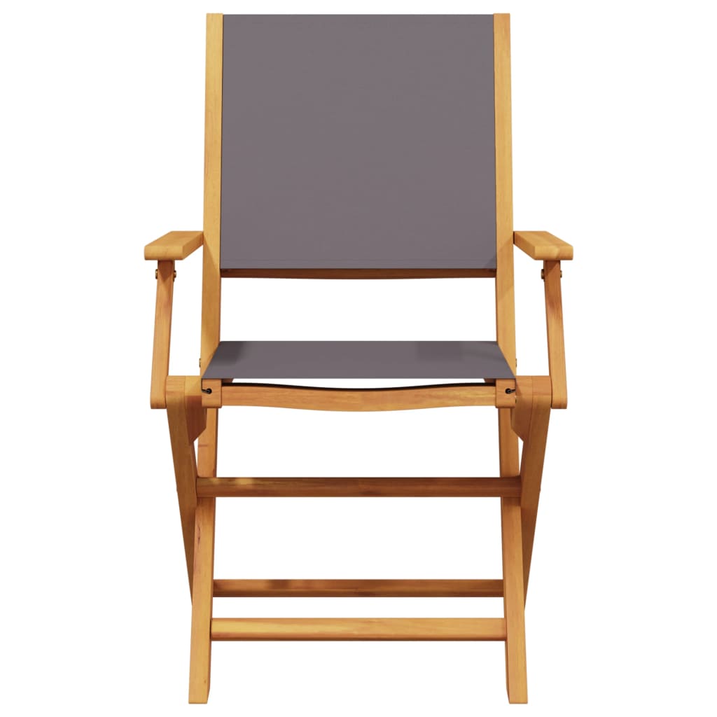 vidaXL Folding Garden Chairs 6 pcs Anthracite Fabric and Solid Wood