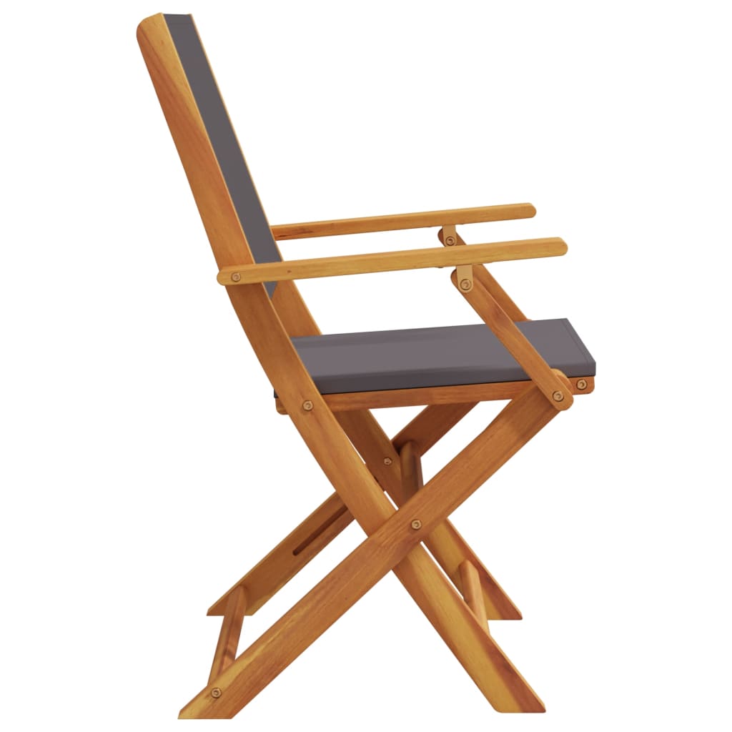 vidaXL Folding Garden Chairs 6 pcs Anthracite Fabric and Solid Wood