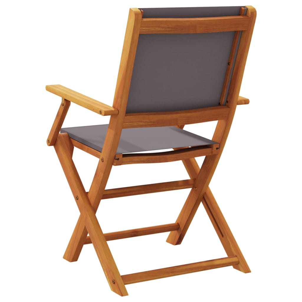 vidaXL Folding Garden Chairs 6 pcs Anthracite Fabric and Solid Wood