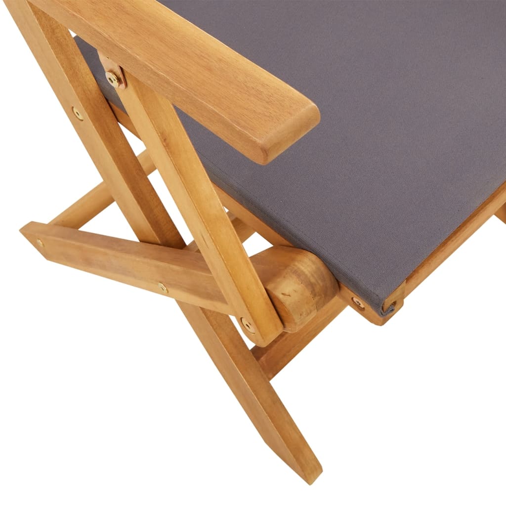 vidaXL Folding Garden Chairs 6 pcs Anthracite Fabric and Solid Wood