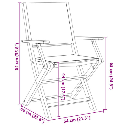 vidaXL Folding Garden Chairs 6 pcs Anthracite Fabric and Solid Wood