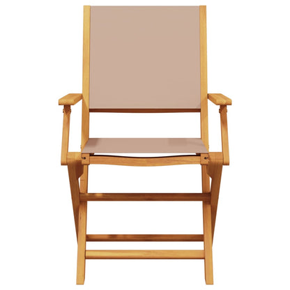vidaXL Folding Garden Chairs 4 pcs Taupe Fabric and Solid Wood