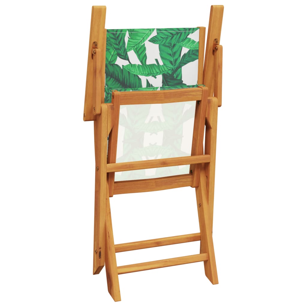vidaXL Folding Garden Chairs 6 pcs Green Fabric and Solid Wood
