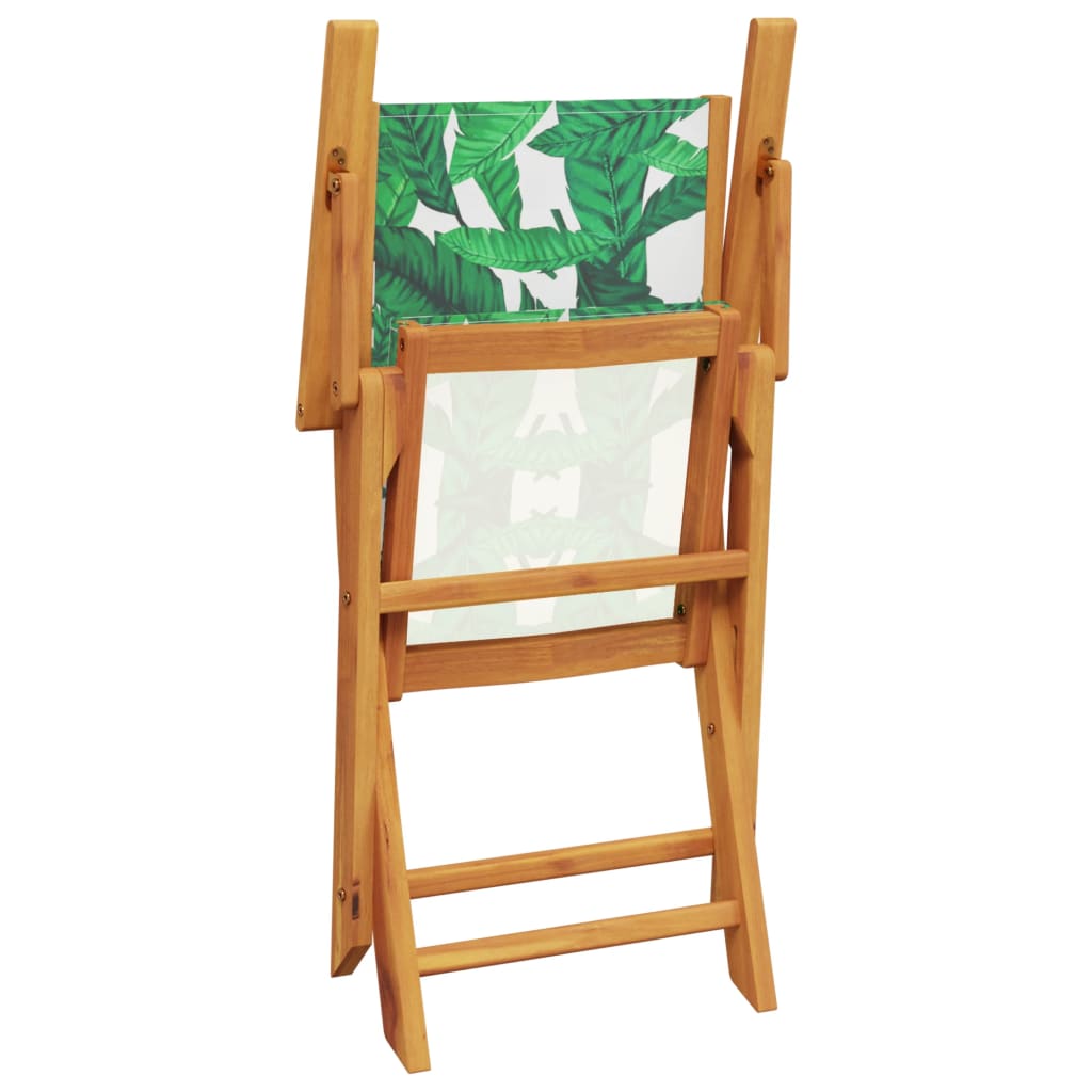 vidaXL Folding Garden Chairs 8 pcs Green Fabric and Solid Wood