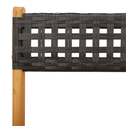 vidaXL Garden Chair | Set of 4 | Black | PE rattan, Solid acacia wood | Medium