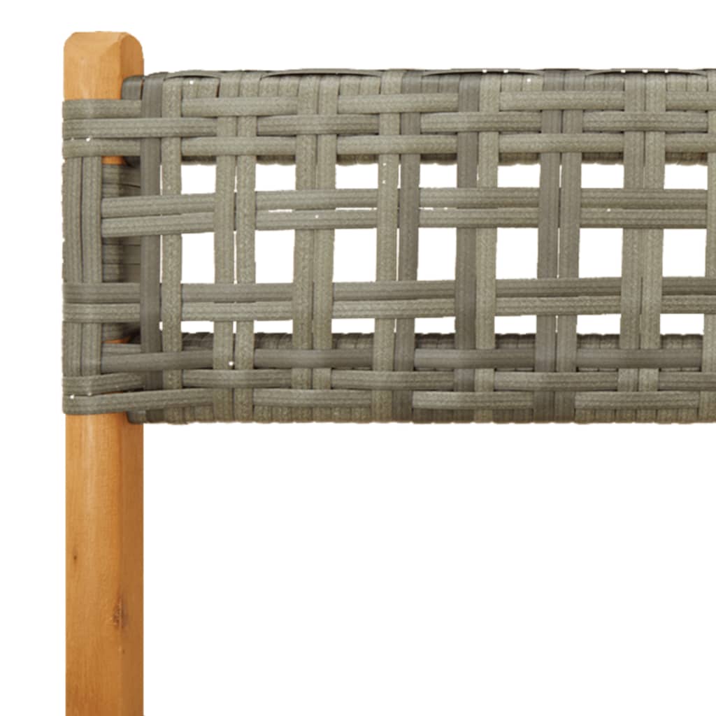 vidaXL Folding Garden Chairs 8 pcs Grey Poly Rattan and Solid Wood