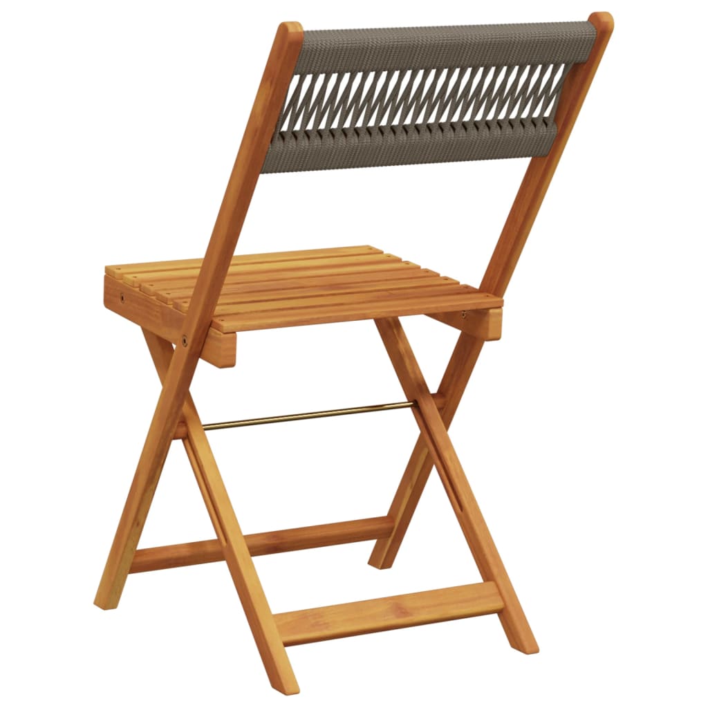 vidaXL Folding Garden Chairs 4 pcs Grey Solid Wood Acacia