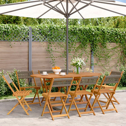 vidaXL Folding Garden Chairs 8 pcs Grey Solid Wood Acacia