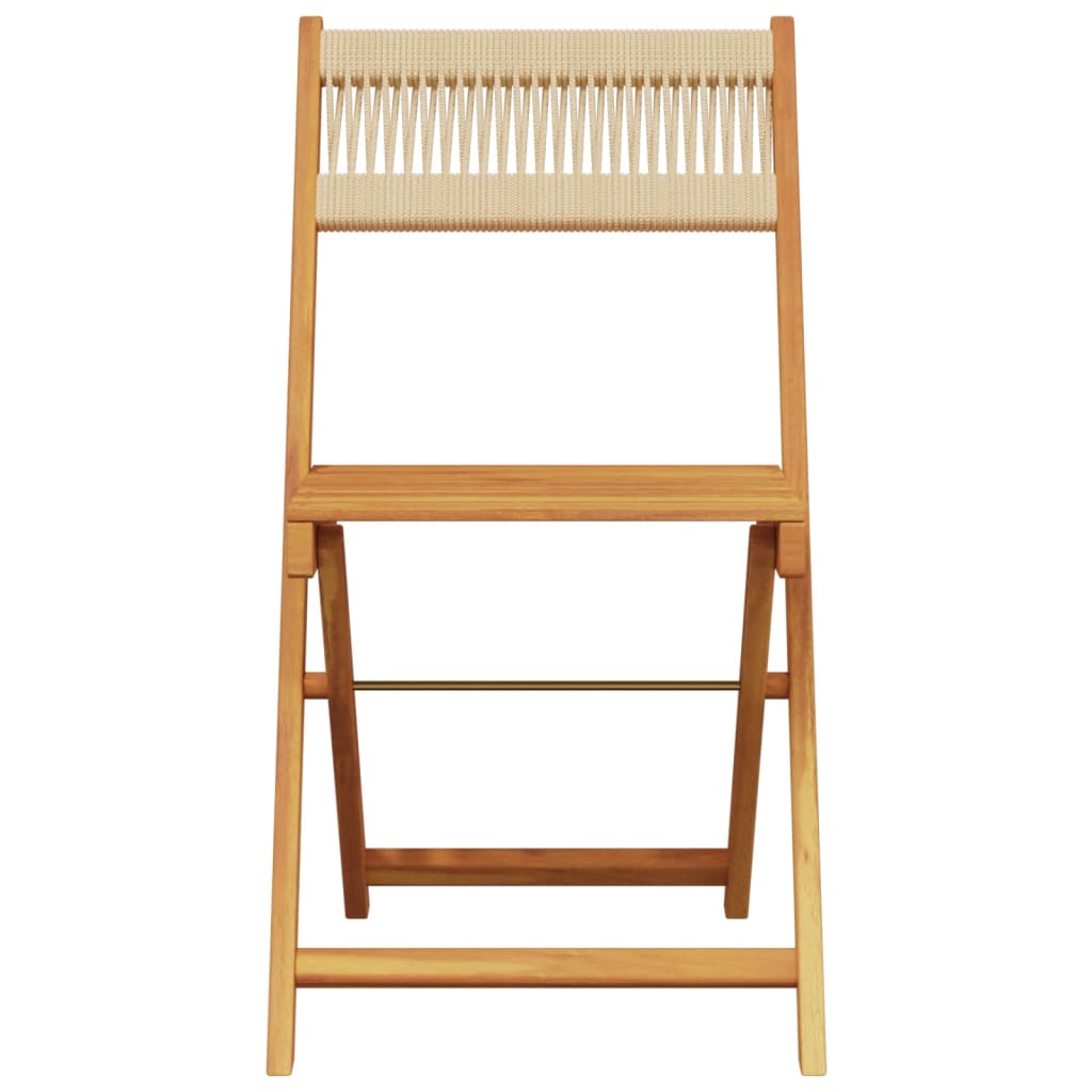 vidaXL Folding Garden Chairs 6 pcs Beige Solid Wood Acacia
