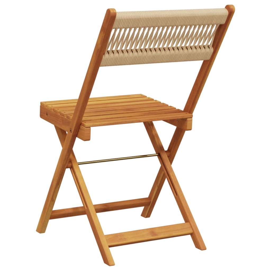 vidaXL Folding Garden Chairs 6 pcs Beige Solid Wood Acacia
