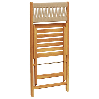 vidaXL Folding Garden Chairs 6 pcs Beige Solid Wood Acacia