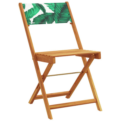 vidaXL Folding Garden Chairs 6 pcs Green Fabric and Solid Wood