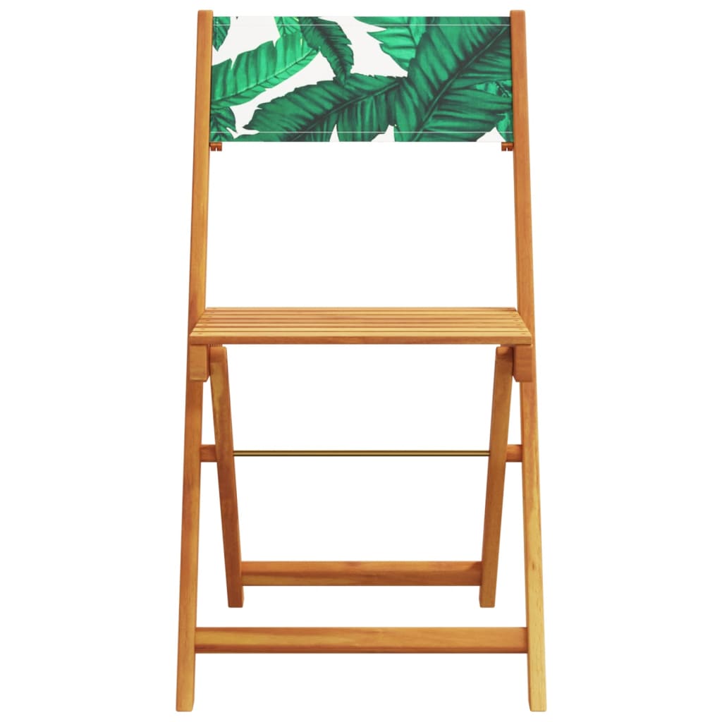 vidaXL Folding Garden Chairs 6 pcs Green Fabric and Solid Wood