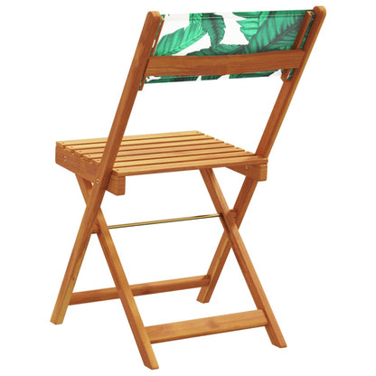 vidaXL Folding Garden Chairs 6 pcs Green Fabric and Solid Wood