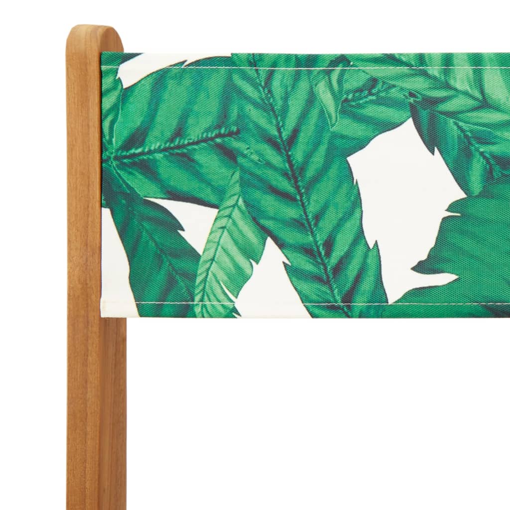 vidaXL Folding Garden Chairs 6 pcs Green Fabric and Solid Wood
