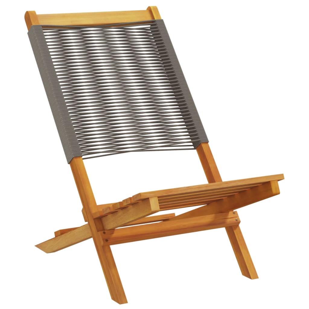 vidaXL Folding Garden Chairs 4 pcs Grey Solid Wood Acacia