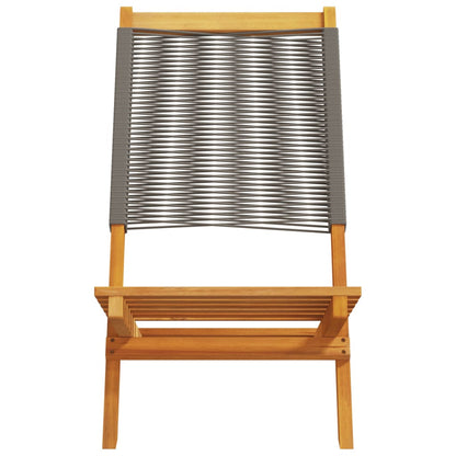 vidaXL Folding Garden Chairs 4 pcs Grey Solid Wood Acacia