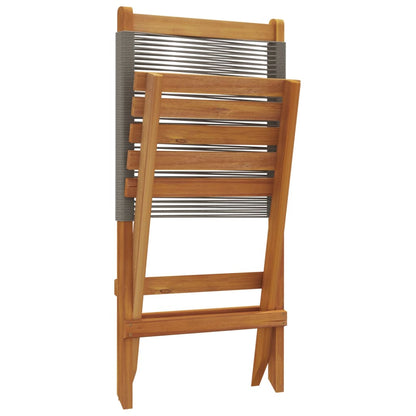 vidaXL Folding Garden Chairs 4 pcs Grey Solid Wood Acacia