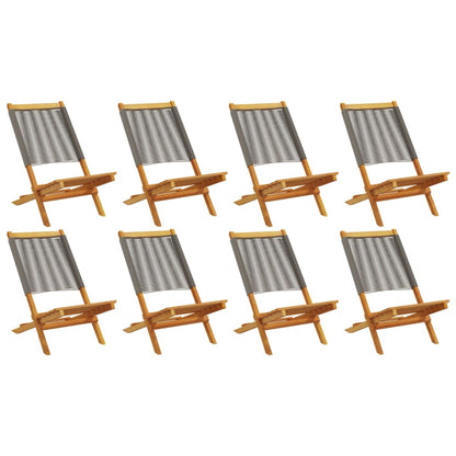 vidaXL Folding Garden Chairs 8 pcs Grey Solid Wood Acacia